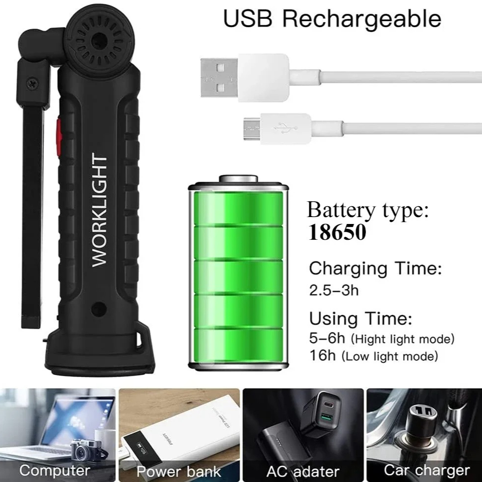 Taşınabilir COB LED El Feneri  - Power Bank incelemesi ve fiyatı