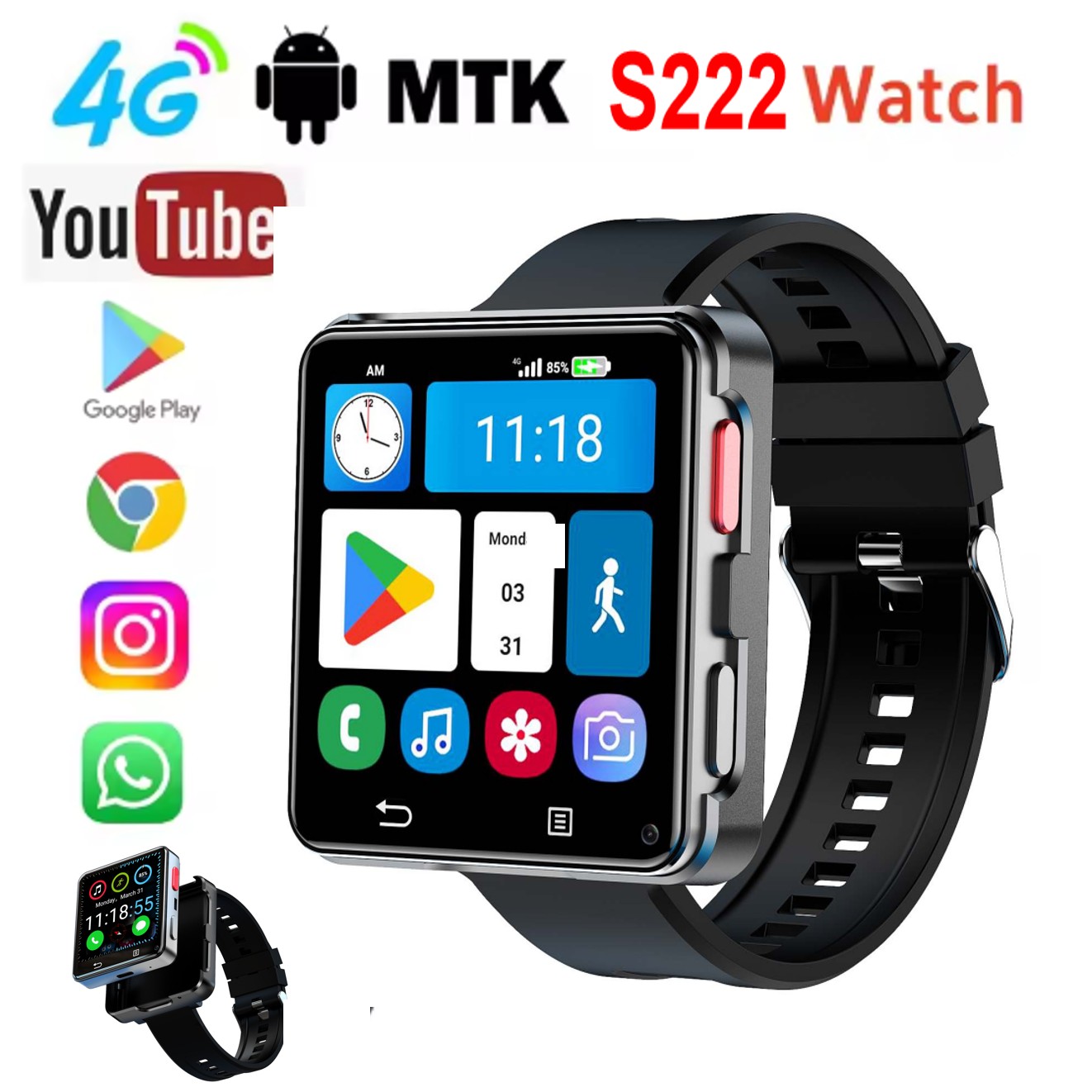 S222 Akıllı Saat 4G SIM Kart 4 - Smart Watch incelemesi ve fiyatı